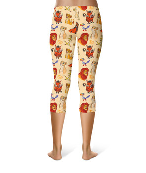 Yoga Leggings - Sketched Lion King Friends - Rainbow Rules