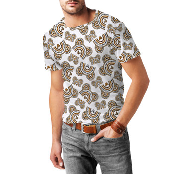 Men's Cotton Blend T-Shirt - Animal Print Mouse Ears Rainbow