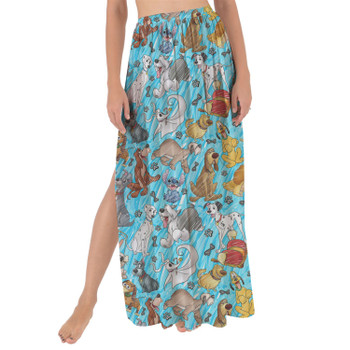 Maxi Sarong Skirt - Sketched Disney Dogs