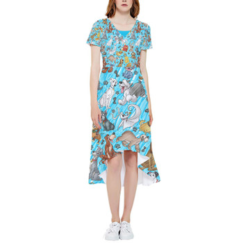 High Low Midi Dress - Sketched Disney Dogs