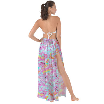 Maxi Sarong Skirt - Neon Rainbow Stitch