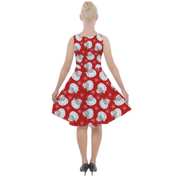 Skater Dress with Pockets - Retro Christmas Vintage Winking Santa Claus