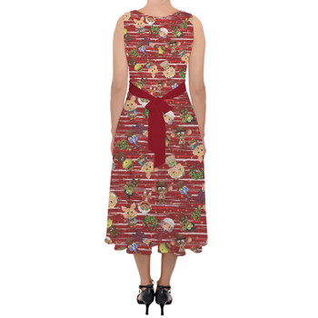 Belted Chiffon Midi Dress - A Very Muppet Christmas