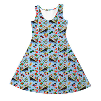 Girls Sleeveless Dress - Very Merrytime Christmas Cruise