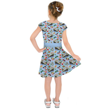 Girls Short Sleeve Skater Dress - Very Merrytime Christmas Cruise