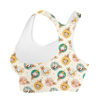 Sports Bra - Gold Mickey and Friends Christmas Baubles