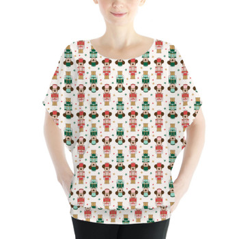 Batwing Chiffon Top - Christmas Mickey Nutcrackers