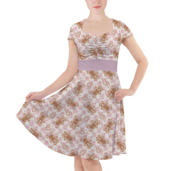 Sweetheart Midi Dress - Checkerboard Gingerbread Minnie Cookies