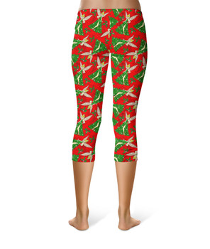 Sport Capri Leggings - Magical Sparkling Tinkerbell Christmas