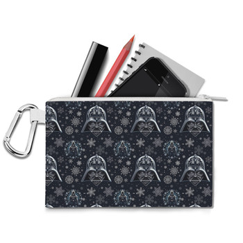 Canvas Zip Pouch - Vader Winter Holiday Christmas Snowflakes