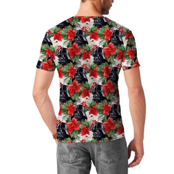 Men's Cotton Blend T-Shirt - Vader Holiday Christmas Poinsettias