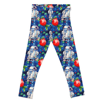 Girls' Leggings - Little Blue Christmas Droid