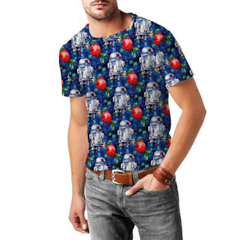 Men's Cotton Blend T-Shirt - Little Blue Christmas Droid