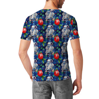 Men's Cotton Blend T-Shirt - Little Blue Christmas Droid