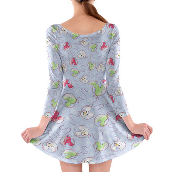 Longsleeve Skater Dress - Winter Mouse Balloons