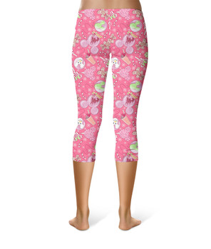 Sport Capri Leggings - Winter Mouse Snacks & Balloons