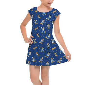 Girls Cap Sleeve Pleated Dress - 50th Anniversary Fancy Outfits