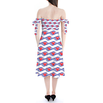 Strapless Bardot Midi Dress - Disney Cruise Logo