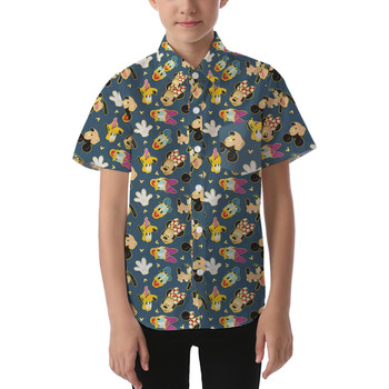 Kids' Button Down Short Sleeve Shirt - Proud Pin Trader