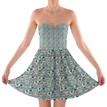 Sweetheart Strapless Skater Dress - Scrooge Disney Dollars