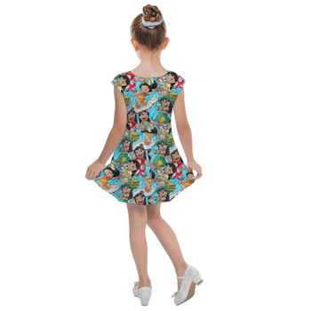 Girls Cap Sleeve Pleated Dress - Lilo and Scrump Sketched