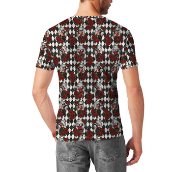 Men's Cotton Blend T-Shirt - Queen of Hearts Playing Cards