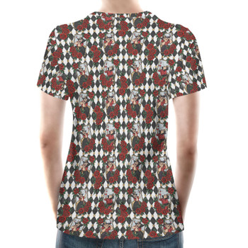 Women's Cotton Blend T-Shirt - Queen of Hearts Playing Cards