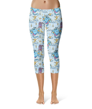 Sport Capri Leggings - Whimsical Genie and Magic Carpet