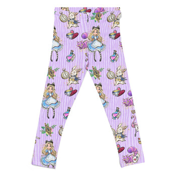 Girls' Leggings - Whimsical Alice And The White Rabbit