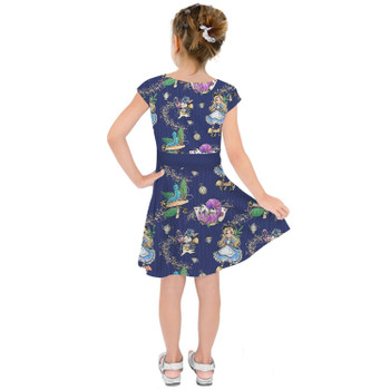 Girls Short Sleeve Skater Dress - Whimsical Wonderland