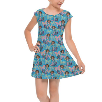 Girls Cap Sleeve Pleated Dress - Whimsical Mirabel