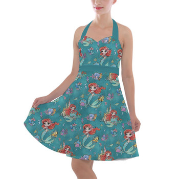 Halter Vintage Style Dress - Whimsical Ariel