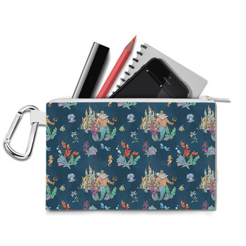 Canvas Zip Pouch - Whimsical Triton and Sebastian