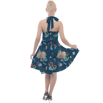 Halter Vintage Style Dress - Whimsical Triton and Sebastian