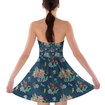 Sweetheart Strapless Skater Dress - Whimsical Triton and Sebastian