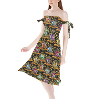 Strapless Bardot Midi Dress - Tinker Bell And Her Pirate Fairies