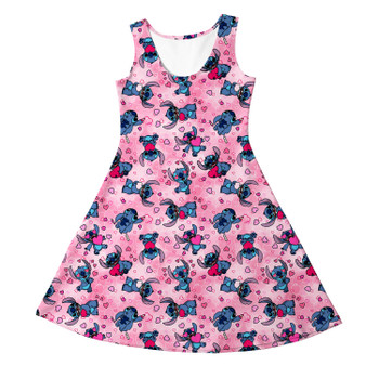 Girls Sleeveless Dress - Valentine's Stitch