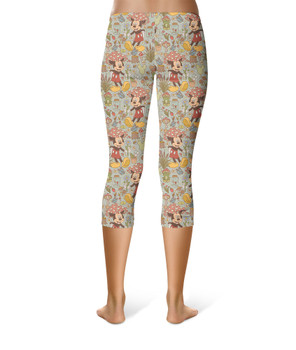 Sport Capri Leggings - Cottagecore Mickey & Minnie