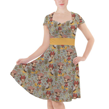 Sweetheart Midi Dress - Cottagecore Mickey & Minnie