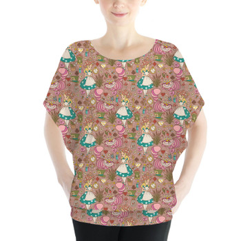 Batwing Chiffon Top - Cottagecore Alice in Wonderland