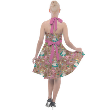 Halter Vintage Style Dress - Cottagecore Alice in Wonderland