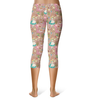 Sport Capri Leggings - Cottagecore Alice in Wonderland