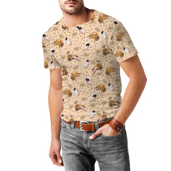 Men's Cotton Blend T-Shirt - Floral Wall-E and Eve