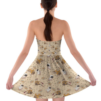 Sweetheart Strapless Skater Dress - Floral Wall-E and Eve