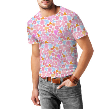 Men's Cotton Blend T-Shirt - Floral Hippie Mouse