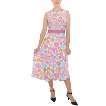 Belted Chiffon Midi Dress - Floral Hippie Mouse