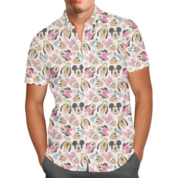 Disney Men's Mickey and Friends Button Down Shirt