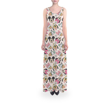 Flared Maxi Dress - Spring Mickey and Friends