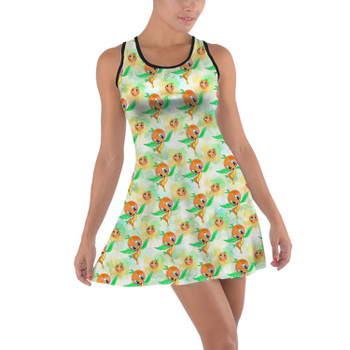 Cotton Racerback Dress - Think (Orange) Bird Thoughts