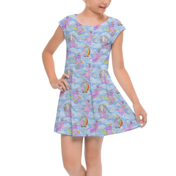 Girls Cap Sleeve Pleated Dress - Imagine with Figment